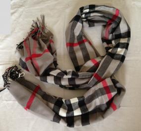 Grey Check Scarf